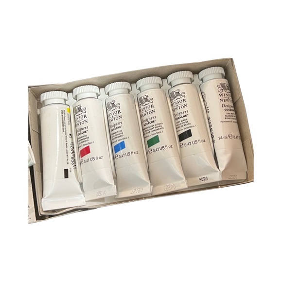 Winsor & Newton Designers' Gouache Primary Color 6-Tube Paint Set, 14ml - Picture 3 of 6